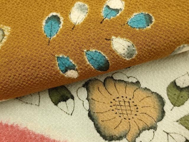 平和屋着物●九寸名古屋帯　辻が花　鬼しぼ縮緬　正絹　逸品　AABJ2173sx
