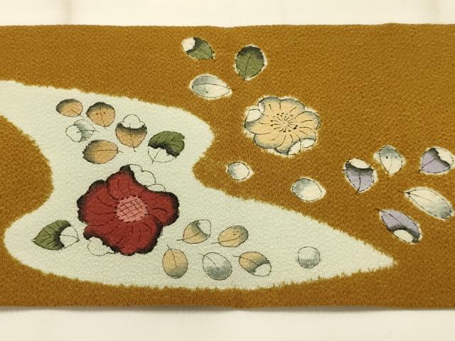 平和屋着物●九寸名古屋帯　辻が花　鬼しぼ縮緬　正絹　逸品　AABJ2173sx