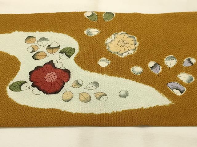 平和屋着物●九寸名古屋帯　辻が花　鬼しぼ縮緬　正絹　逸品　AABJ2173sx