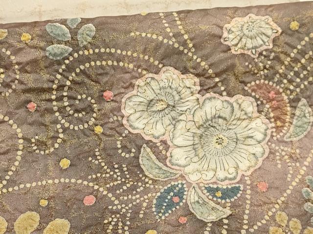 平和屋着物●太鼓柄袋帯　辻が花　絞り　金糸　正絹　逸品　AABJ2177sx
