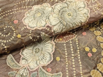 平和屋着物●太鼓柄袋帯　辻が花　絞り　金糸　正絹　逸品　AABJ2177sx