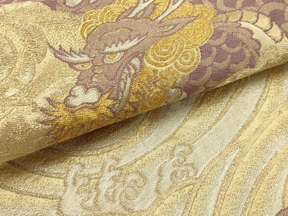 平和屋着物●六通柄袋帯　龍　金銀糸　正絹　逸品　AABJ2178sx