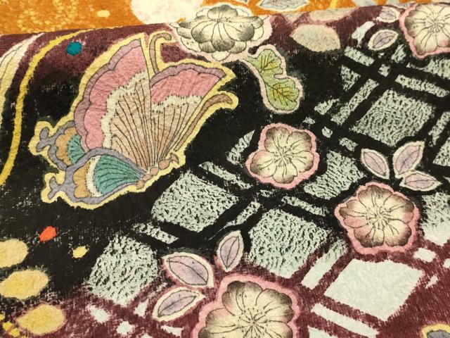 平和屋着物●太鼓柄袋帯　作家物　辻が花　絞り　正絹　逸品　AABJ2181sx