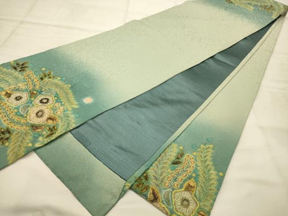 平和屋着物●太鼓柄袋帯　作家物　辻が花　絞り　金通し地　正絹　逸品　未使用　AABJ2182sx