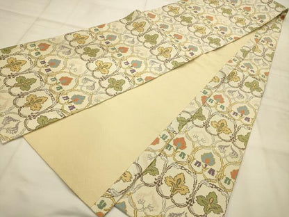 平和屋着物●全通柄袋帯　倭文幡裂　紹巴　正絹　逸品　未使用　AABJ2186sx