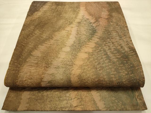 平和屋着物●本場縞大島紬　全通柄袋帯　絞り　霞文　証紙付き　正絹　逸品　AABJ2193sx