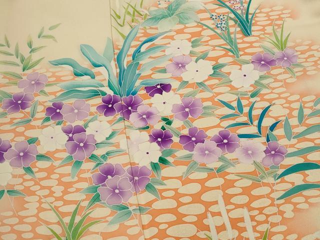 平和屋着物■訪問着　草花文　暈し染め　正絹　逸品　AABJ2201st