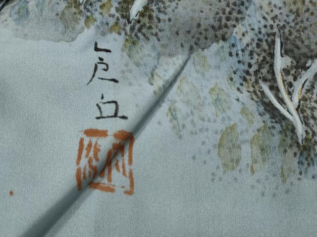 平和屋着物■男性　長襦袢　袷　京都百景　金彩　正絹　逸品　AABJ2204st