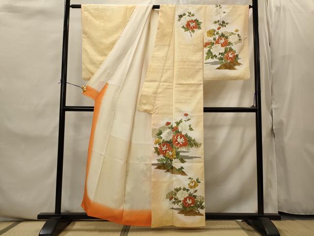平和屋着物■訪問着　草花文　暈し染め　金彩　正絹　逸品　AABJ2208st