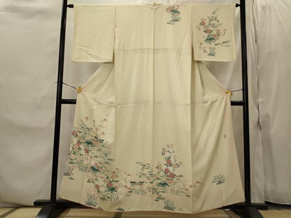 平和屋着物■訪問着　風景花文　正絹　逸品　AABJ2213st