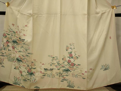 平和屋着物■訪問着　風景花文　正絹　逸品　AABJ2213st