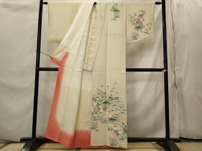 平和屋着物■訪問着　風景花文　正絹　逸品　AABJ2213st
