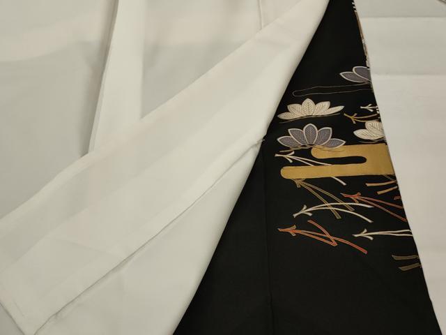 平和屋着物■豪華黒留袖　作家物　駒刺繍　鳳凰松文　金彩　正絹　逸品　AABJ2216st