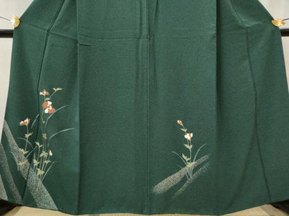 平和屋着物■訪問着　草花文　金彩　正絹　逸品　AABJ2225st