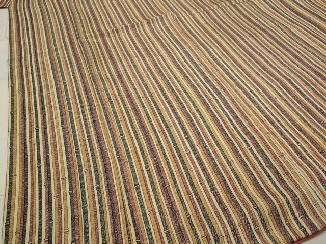 平和屋着物■上質な小紋　竹縞　正絹　逸品　AABJ2226st