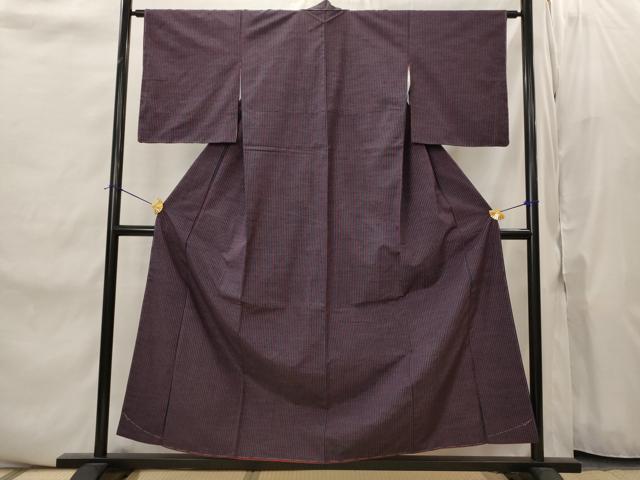 平和屋着物■上質な紬　縞　正絹　逸品　未使用　AABJ2235st