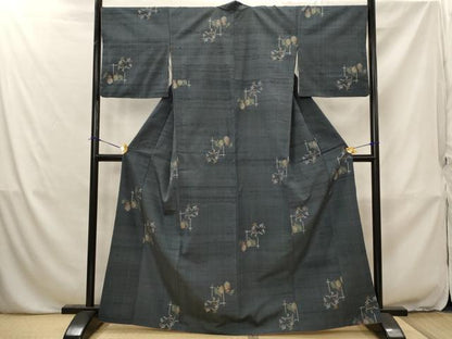 平和屋着物■上質な紬　枝葉文　正絹　逸品　AABJ2280st