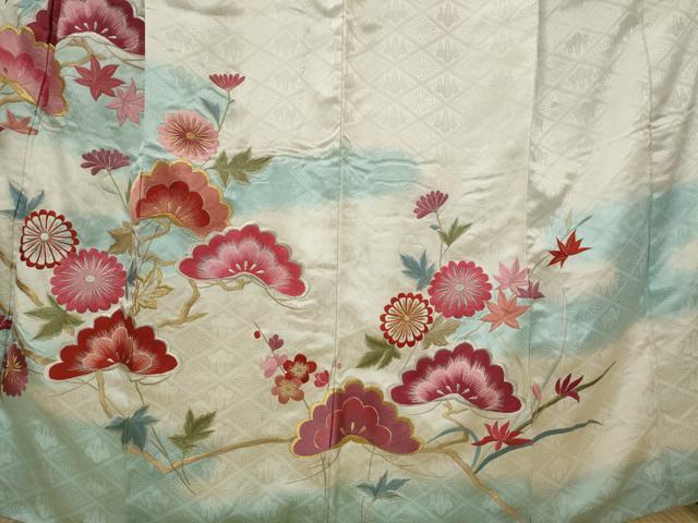 平和屋着物■豪華振袖　刺繍　花松文　暈し染め　金銀糸　正絹　逸品　AABJ2303st