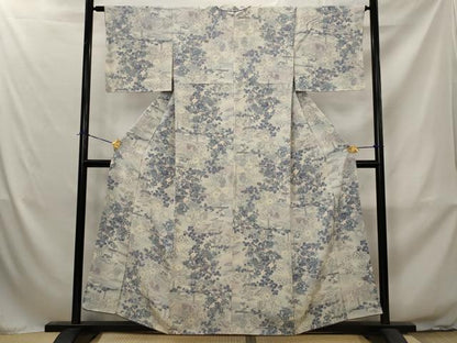 平和屋着物■上質な小紋　草花文　暈し染め　正絹　逸品　AABJ2305st