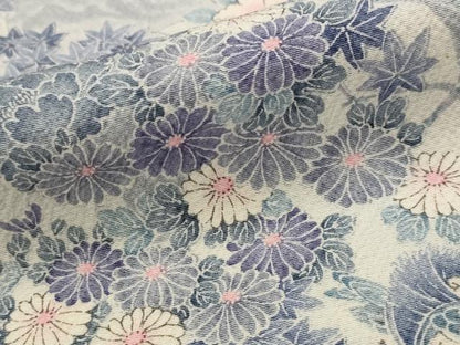平和屋着物■上質な小紋　草花文　暈し染め　正絹　逸品　AABJ2305st
