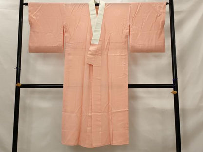 平和屋着物■長襦袢　無双仕立て　舞梅文地紋　東雲色　正絹　逸品　AABJ2311st