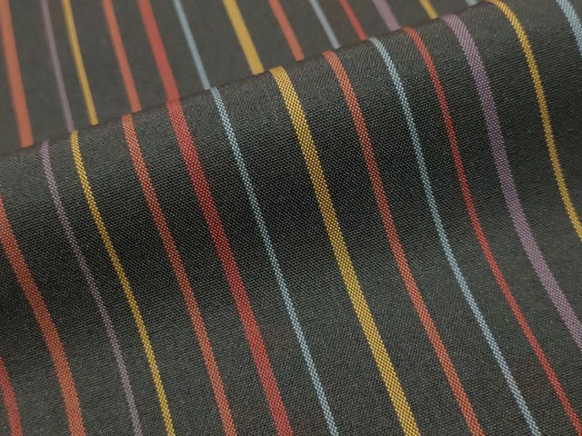 平和屋着物■本場縞大島紬　間道　正絹　逸品　AABJ2322st