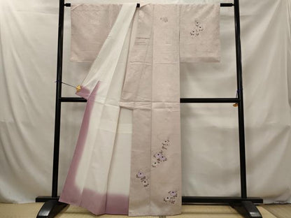 平和屋着物■訪問着　刺繍　流水花文　洗える着物　AABJ2346st