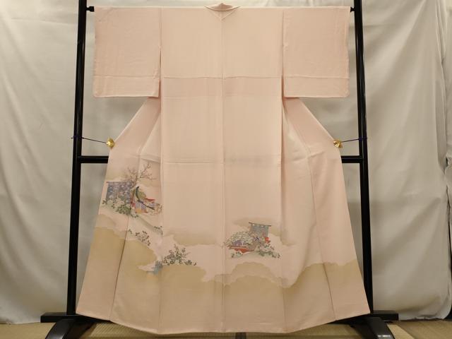 平和屋着物■豪華色留袖　寿光織　女人花文　金糸　正絹　逸品　AABJ2359st