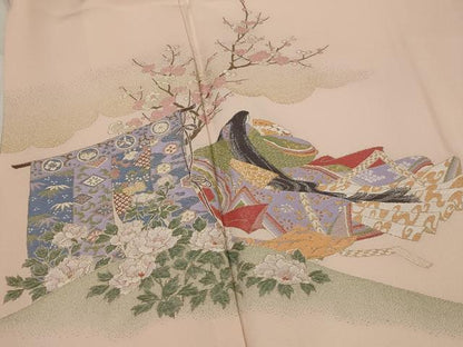 平和屋着物■豪華色留袖　寿光織　女人花文　金糸　正絹　逸品　AABJ2359st
