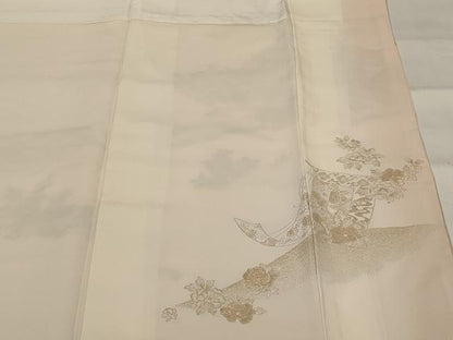 平和屋着物■豪華色留袖　寿光織　女人花文　金糸　正絹　逸品　AABJ2359st