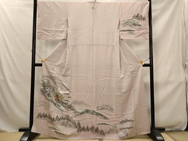 平和屋着物■訪問着　手描き　風景文　金彩　正絹　逸品　AABJ2370st