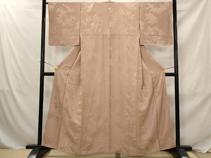 平和屋着物■上質な色無地　鏡裏地紋　櫨色　正絹　逸品　AABJ2373st