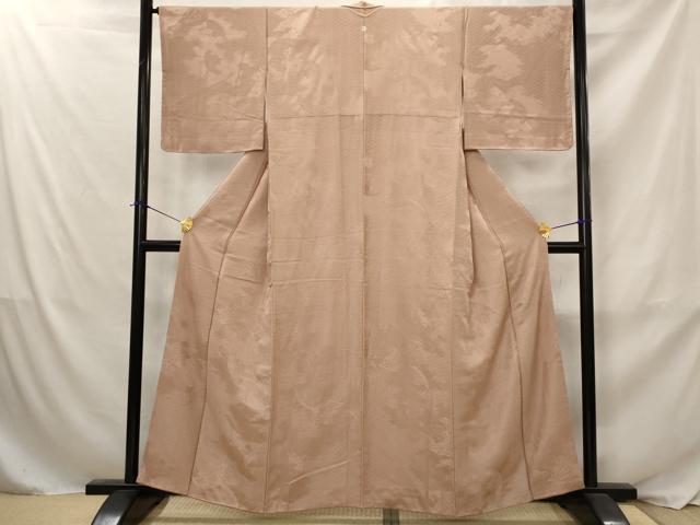 平和屋着物■上質な色無地　鏡裏地紋　櫨色　正絹　逸品　AABJ2373st
