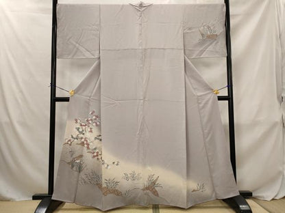 平和屋着物■訪問着　枝花文　ぼかし染め　金彩　正絹　逸品　AABJ2377st