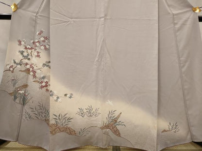 平和屋着物■訪問着　枝花文　ぼかし染め　金彩　正絹　逸品　AABJ2377st
