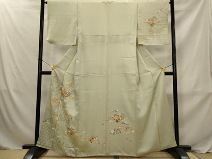 平和屋着物■訪問着　松皮菱花文　金彩　正絹　逸品　AABJ2380st