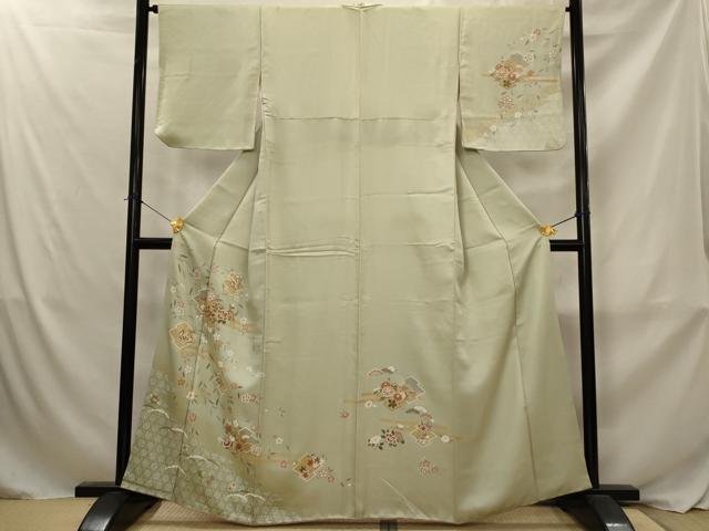 平和屋着物■訪問着　松皮菱花文　金彩　正絹　逸品　AABJ2380st