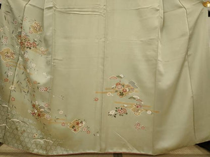 平和屋着物■訪問着　松皮菱花文　金彩　正絹　逸品　AABJ2380st