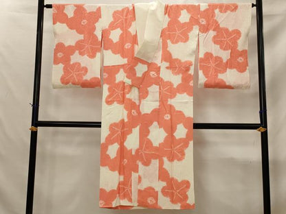 平和屋着物■長襦袢　袷　絞り　舞梅文　正絹　逸品　AABJ2381st