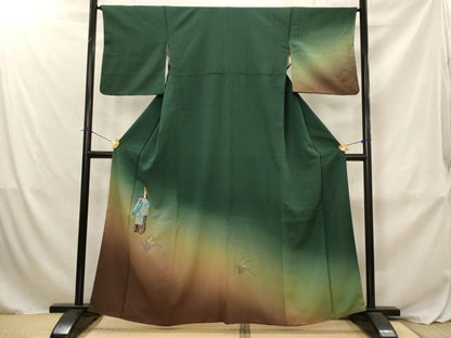 平和屋着物■訪問着　人物文　暈し染め　金銀彩　正絹　逸品　AABJ2382st