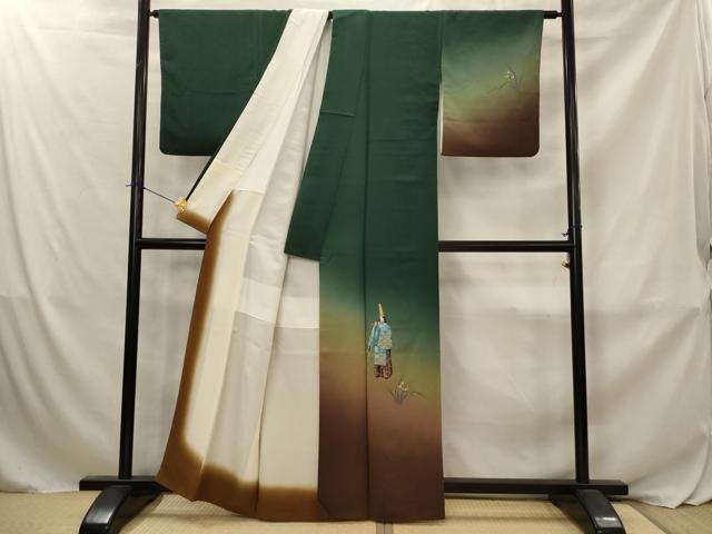 平和屋着物■訪問着　人物文　暈し染め　金銀彩　正絹　逸品　AABJ2382st
