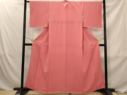平和屋着物■上質な色無地　真朱色　反端付き　正絹　逸品　未使用　AABJ2385st