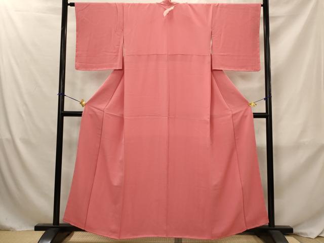 平和屋着物■上質な色無地　真朱色　反端付き　正絹　逸品　未使用　AABJ2385st