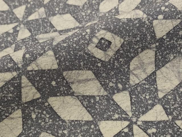 平和屋着物■上質な小紋　ろうけつ染　幾何学文様　正絹　逸品　AABJ2394st