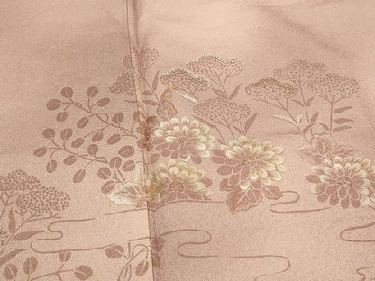 平和屋着物■中国三大刺繍　相良刺繍　訪問着　草花文　暈し染め　正絹　逸品　AABJ2395st