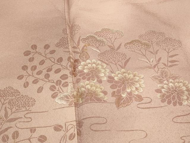 平和屋着物■中国三大刺繍　相良刺繍　訪問着　草花文　暈し染め　正絹　逸品　AABJ2395st