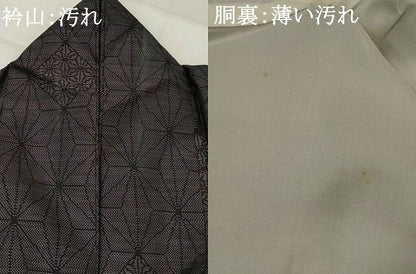 平和屋着物■本場大島紬　麻の葉文様　証紙付き　正絹　逸品　AABJ2398st