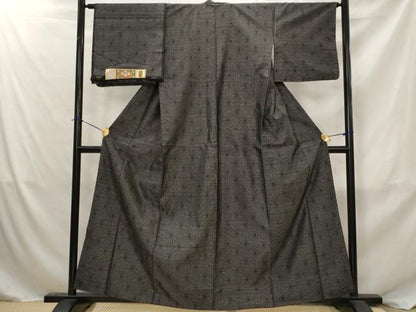 平和屋着物■本場大島紬　麻の葉文様　証紙付き　正絹　逸品　AABJ2398st