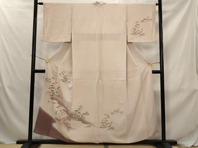 平和屋着物■訪問着　風景枝松文　暈し染め　金彩　正絹　逸品　AABJ2400st