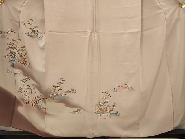 平和屋着物■訪問着　風景枝松文　暈し染め　金彩　正絹　逸品　AABJ2400st